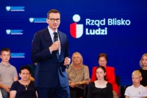 Premier Mateusz Morawiecki podczas konferencji #RządBliskoLudzi