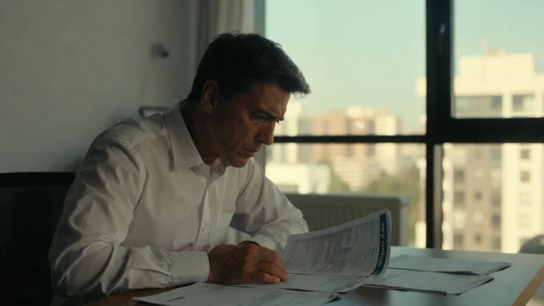 Właściciel mieszkania sprawdzający dokumenty dotyczące świadectwa energetycznego