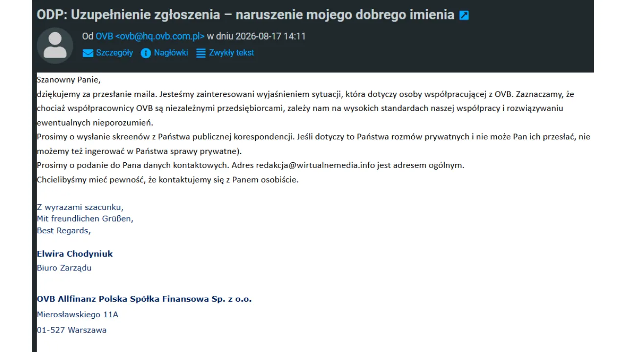 Uzupełnienie zgłoszenia
